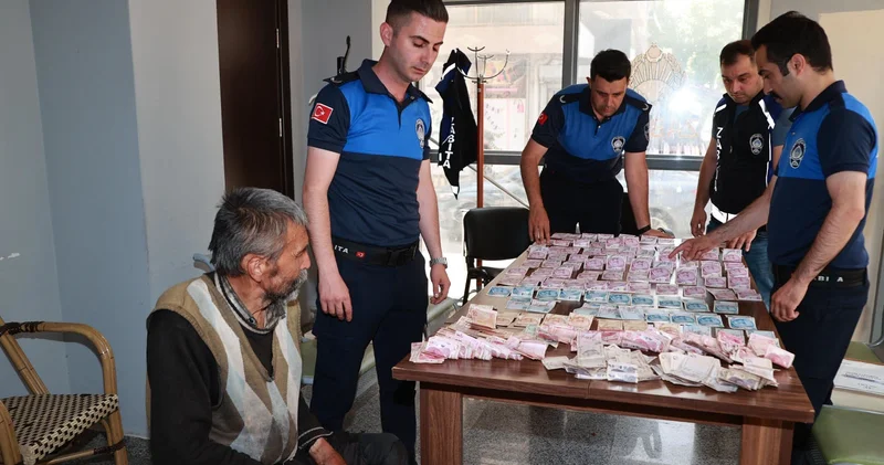Zabıta ekiplerinin yakaladığı dilencinin üzerinden çıkan para şoke etti