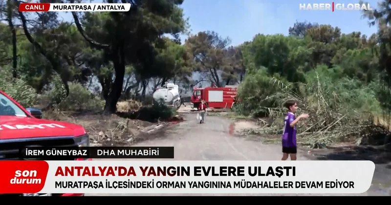 Antalya Muratpaşa da orman yangını: Ekiplerin müdahalesi hızla sürüyor
