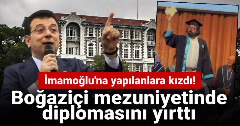 İmamoğlu na yapılanlara kızdı! Mezuniyet töreninde diplomasını yırttı