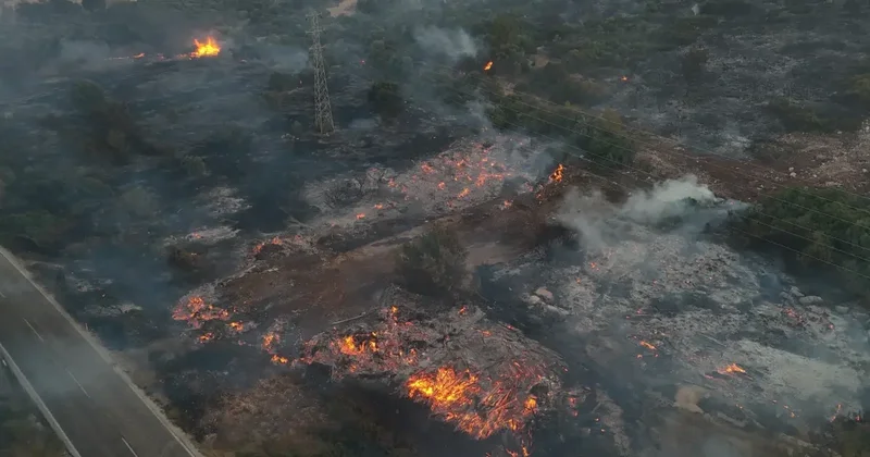 Çeşme de Yangın Dron ile Görüntülendi