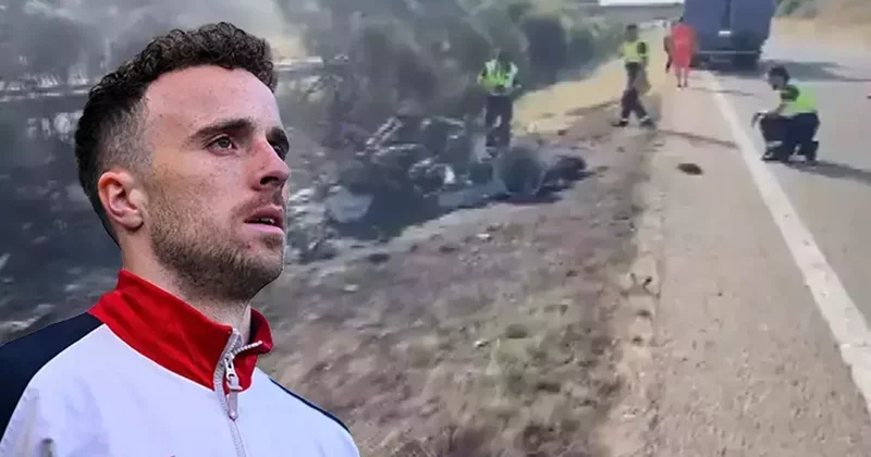 Trafik kazasında hayatını kaybeden Diego Jota nın olay yeri görüntüleri Fanatik Spor Haberleri Video