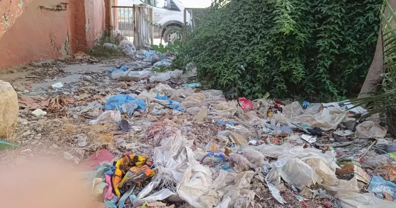 Evin bahçesinden kamyon dolusu çöp çıktı