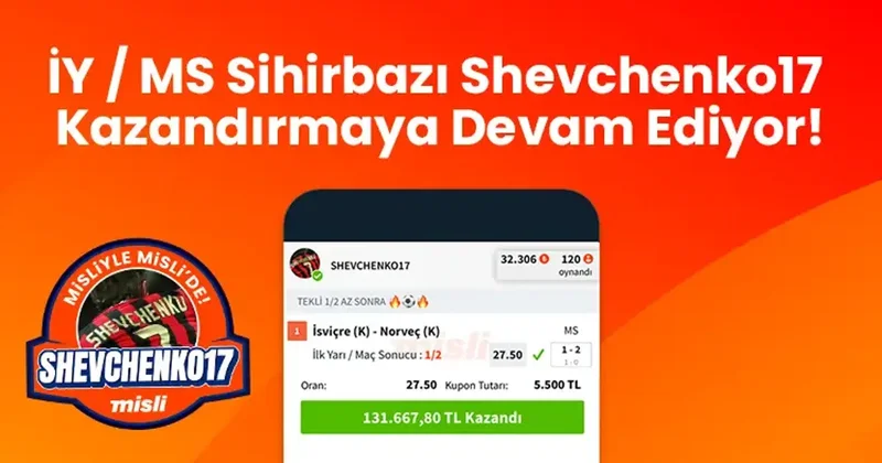 İY / MS Sihirbazı Shevchenko17 Kazandırmaya Devam Ediyor İddaa Spor Haberleri