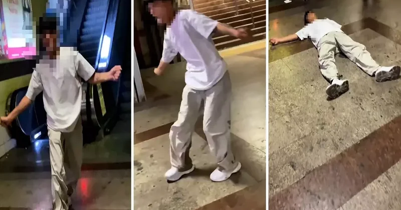 Uyuşturucu madde etkisindeki genç, metro istasyonunda kriz geçirdi