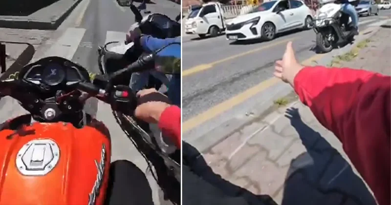 Düşürdükleri motosikletliyi yerden bile kaldırmadılar: Yardım edin ağabey, manyak bunlar Sözcü Gazetesi