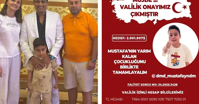 DMD hastası 7 yaşındaki Mustafa Yöndem in tedavisi için başlatılan kampanyaya valilik onayı
