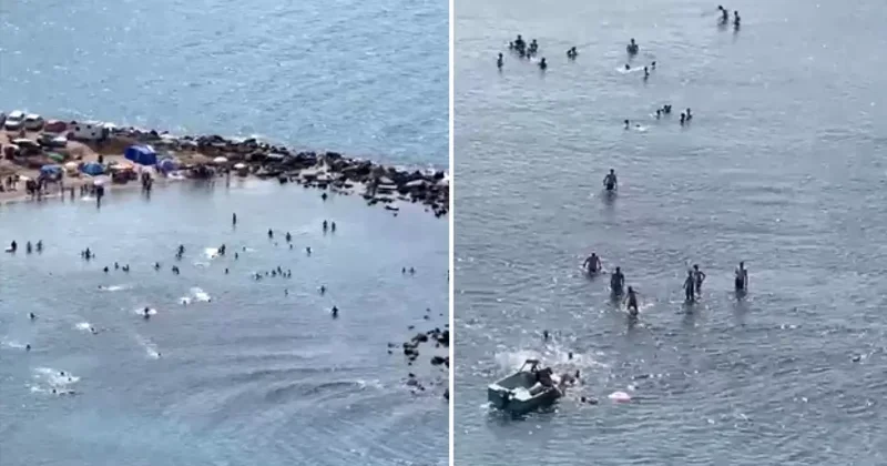 Boğulan gencin hayat mücadelesi kamerada! Ekipler son anda yetişti