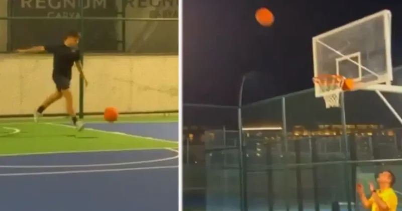 Yok artık Arda Güler! Sahanın diğer ucundan ayakla basket attı