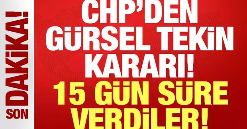 CHP den son dakika Gürsel Tekin kararı: 15 gün süre verdiler!