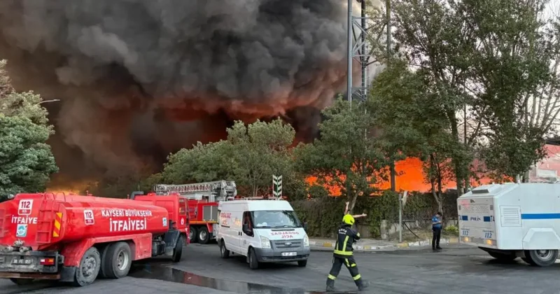 Kayseri de büyük yangın! Çok sayıda ekip müdahale ediyor