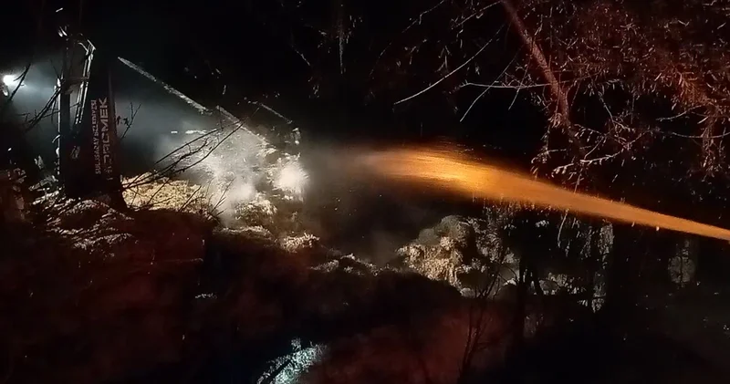 Yer Tokat: Samanlık alev alev yandı