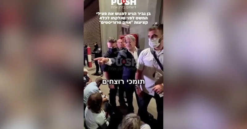Çirkin İsrailli Bakan Ben Gvir, anlamadıkları dilde aktivislere terörist dedi Sözcü Gazetesi