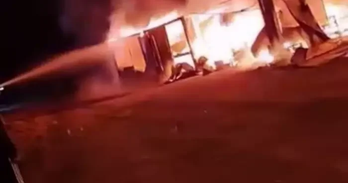 Erzurum’da şantiye alanında korkutan yangın