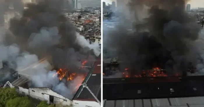 İzmir de büyük fabrika yangını! Gökyüzünü kaplayan dumanlar her yerden görüldü
