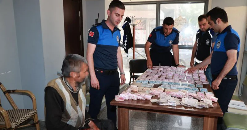 Dilenciden çıkan parayı 4 zabıta saydı! İşte çıkan para! Son dakika haberleri