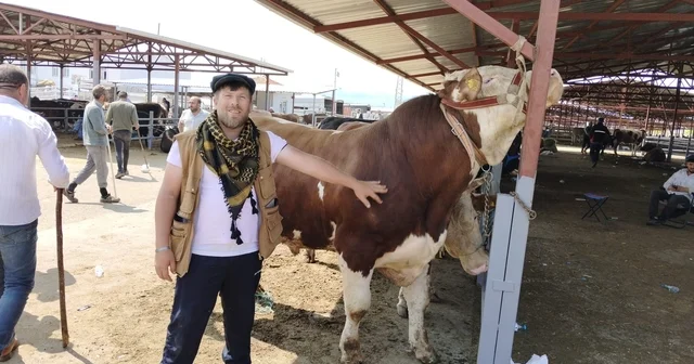 Kırşehir de kurban pazarının en büyüğü 1 tonluk Paşa , 230 bin TL den satıldı Kırşehir Haberleri