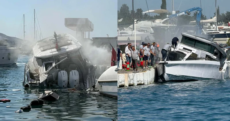 Bodrum da teknede patlama! Yaralılar var