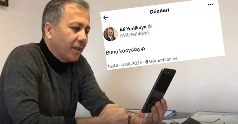 Bakan Yerlikaya yanlış kişiye tweet attı! Sözcü Gazetesi