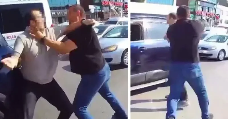 Ataşehir de yol verme kavgasında yumruklar konuştu