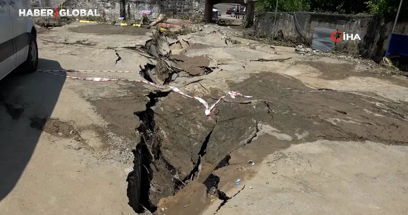 Trabzon da sel felaketi sonrası ortaya çıkan manzara ağızları açık bıraktı: Deprem gibi
