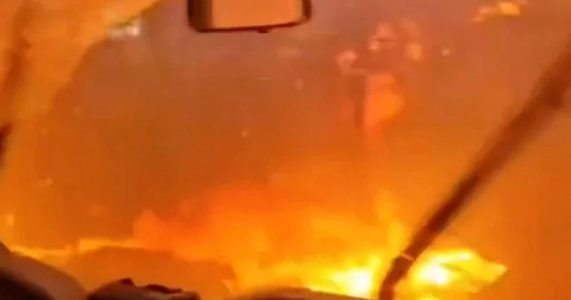 Buca da alevlerin içinden saniyelerle kurtulan ekiplerin nefes kesen anları kameraya yansıdı VİDEO İZLE