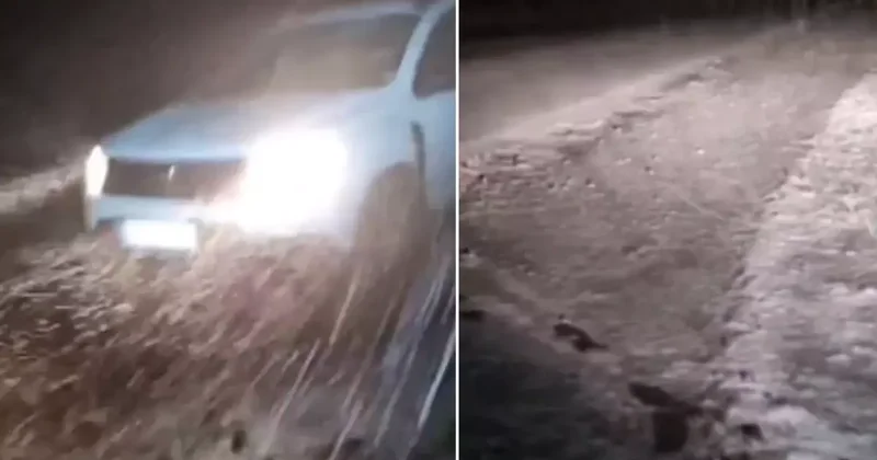 Türkiye sıcaktan kavrulurken bir şehir gece yarısı karla kaplandı