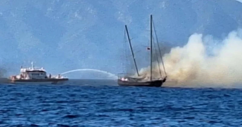 Yangın çıkan tekne sulara gömüldü! Canlarını zor kurtardılar Sözcü Gazetesi