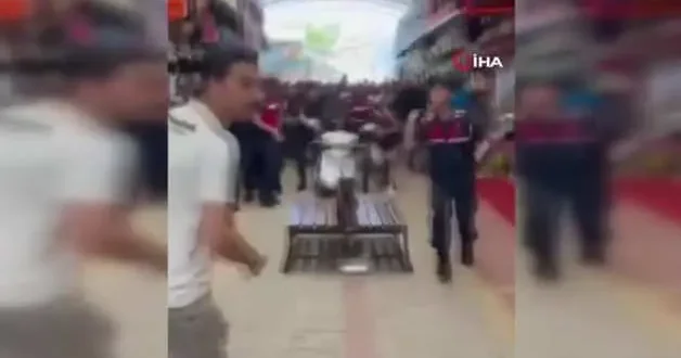 Alanya da çarşı pazar karıştı! Marka avukatları ile esnaf arasında arbede