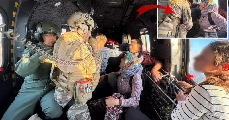 Mehmetçik, alevlerin sardığı köyde mahsur kalan aileyi kurtardı