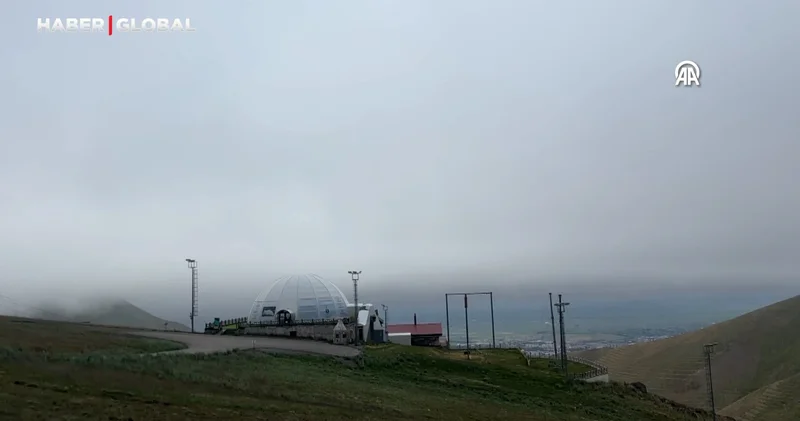 Erzurum da yaz ortasında etkili olan soğuk hava kışı aratmadı