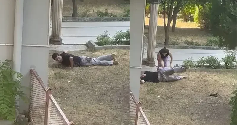 Tüfekle vurulan kişiye tişörtünü çıkarıp ilk yardım yaptı; o anlar kamerada