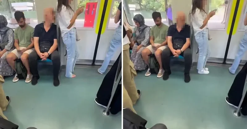Marmaray da mide bulandıran görüntü! O anları başka bir yolcu böyle kaydetti