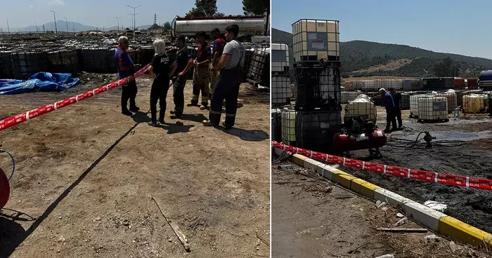 İzmir de panik anları! Akaryakıt toplama alanında patlama: 16 araçta hasar oluştu