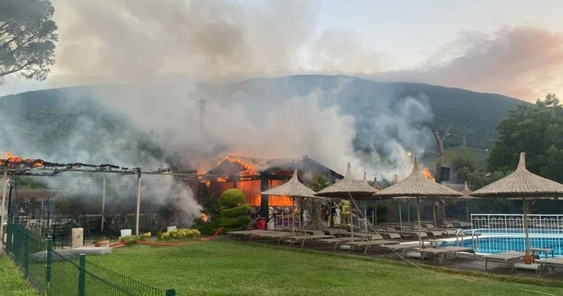 Balıkesir de otelde korkutan yangın