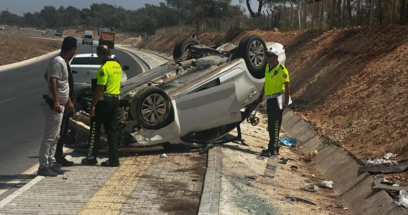 Çalıntı arabayla takla attılar: 4 yaralı