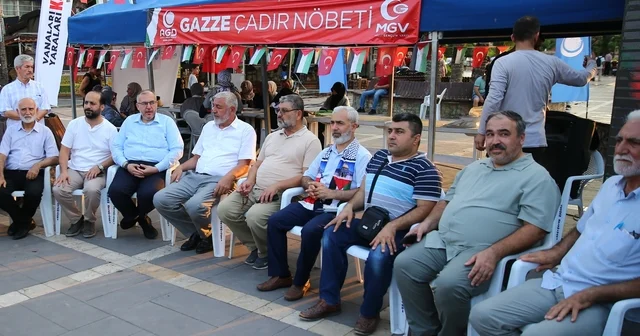 Adana da Filistin e destek için çadır nöbeti tutuluyor Adana Haberleri
