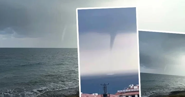 İskenderun açıklarında fırtına sonrası hortum oluştu! O anlar kamerada