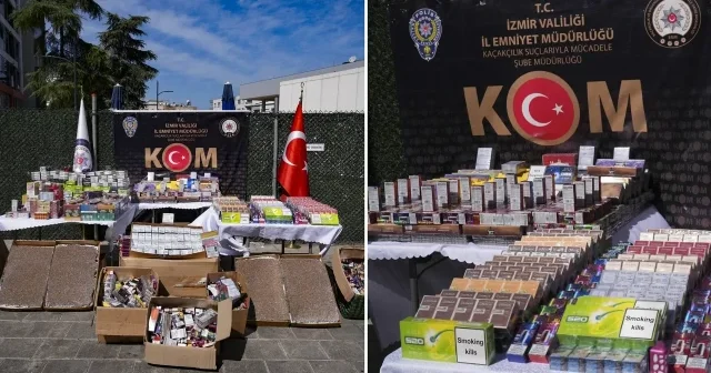 İzmir de gümrük operasyonu: Kaçak 70 bin puro ve 21 bin paket sigara yakalandı İzmir Haberleri
