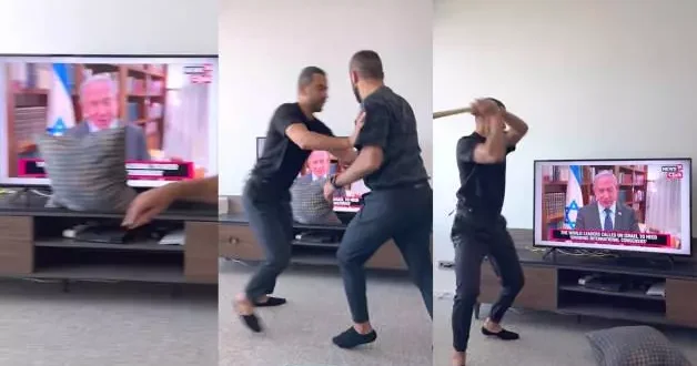 Netenyahu çıldırttı! Televizyonu paramparça etti