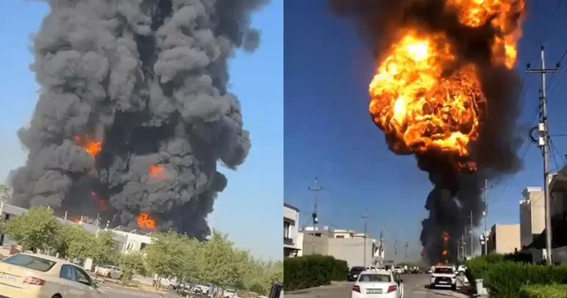 Erbil’de benzin istasyonunda yangın ve patlama: 7 yaralı