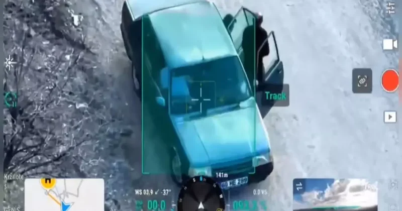 Jandarmayı gören sürücünün uyanıklığı işe yaramadı! Dron kamerası her şeyi kaydetti