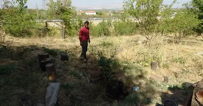 Malatya’da kayısı bahçesinde obruk oluştu