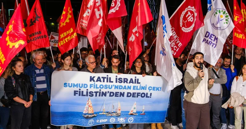Ankara da sol partiler İsrail Büyükelçiliğine yürüdü