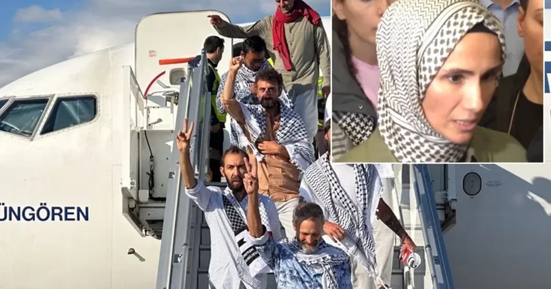 Sümeyye Erdoğan Bayraktar, İsrail in saldırısına uğrayan aktivistleri karşıladı