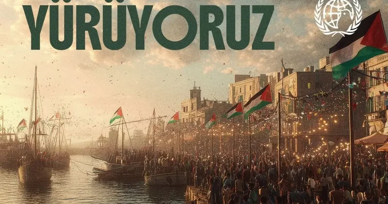 Gazze’ye ve Özgürlük Filosu’na destek için Ayasofya dan Eminönü ne büyük yürüyüş