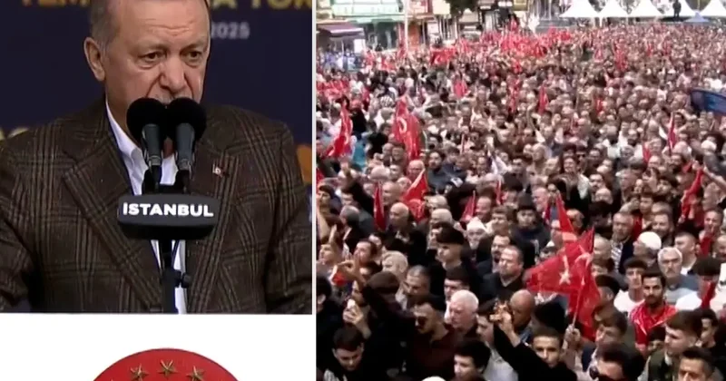 Açılışa damga vuran an: Cumhurbaşkanı Erdoğan, alandaki sesi duyunca konuşmasına ara verdi