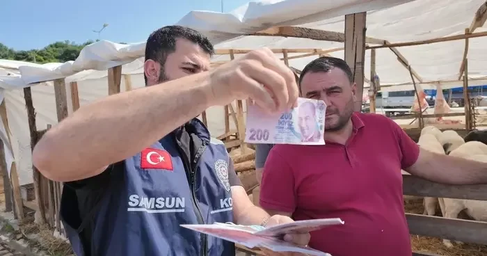 Samsun polisi hayvan pazarlarında sahte paraya karşı uyardı