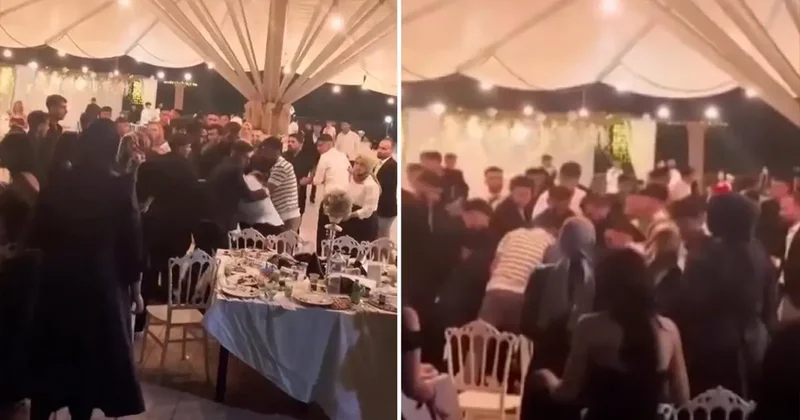 Mezuniyet balosunda tekme ve yumruklar havada uçuştu