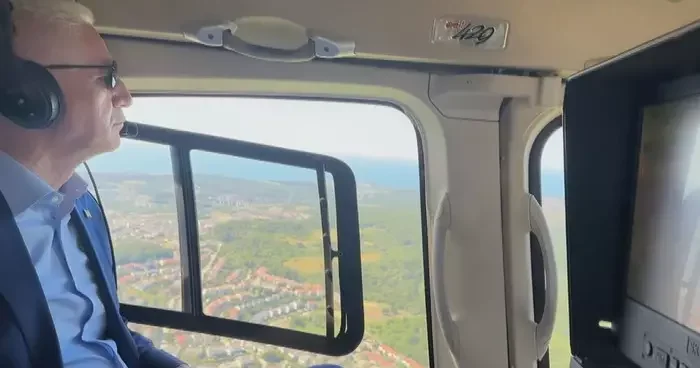 Denetimlere Vali Gül de katıldı! Bayram trafiğini havadan inceledi
