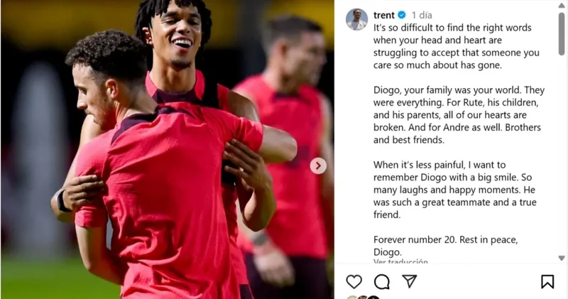 Trent Alexander Arnold’dan Diogo Jota’ya yürek burkan veda mesajı